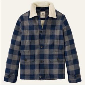 Timberland men’s plaid blue tan jacket